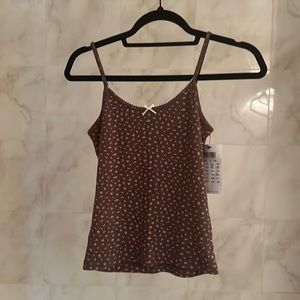 Brandy Melville Brown Flower Tank Top